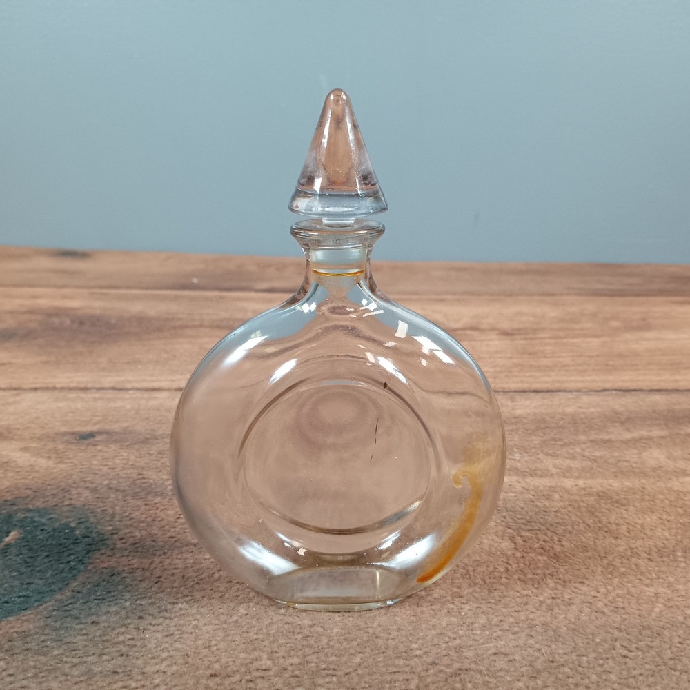 Vintage Guerlain Clear Glass Perfume Bottle Round Goutte Shape Pointed Stopper